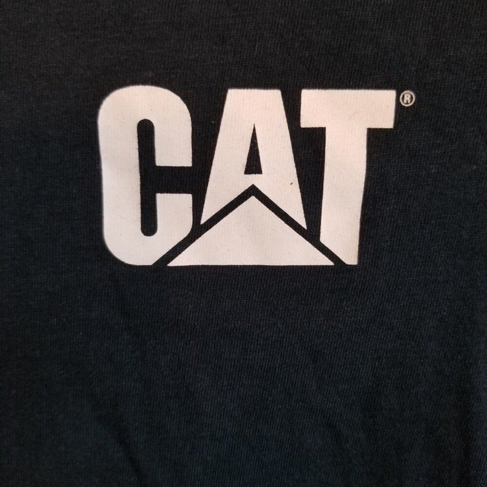 NWT CAT Caterpillar Equipment Boys LS T-shirt Size S 8 Black White Logo & Sleeve - Picture 3 of 5